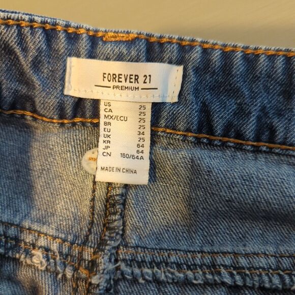 Forever 21 Cargo Utility Jeans Womens 25 Wide Leg Blue Baggy Y2K Skater Grunge - Picture 5 of 7